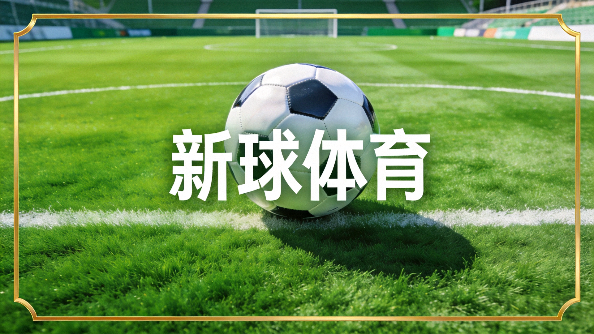 足球比赛新球体育全屏横幅背景绿色球场